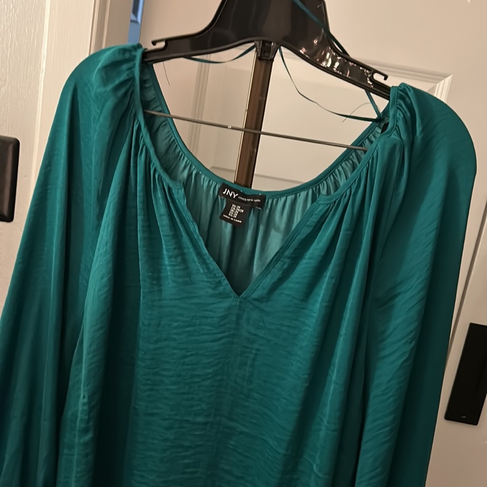 Jones New York Teal Blouse #sh0065 - Picture 2 of 6